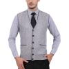 imageFlygo Mens VNeck Button Down Cashmere Wool Blend Vest Knitwear Sweater WaistcoatLight Grey