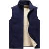 imageFlygo Mens Winter Warm Outdoor Sleeveless Stand Collar Zipper Fleece Lined Vest OutwearNavy