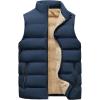 imageFlygo Mens Winter Warm Padded Puffer Vest Outdoor Fleece Lined Sleeveless JacketBlue