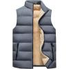 imageFlygo Mens Winter Warm Padded Puffer Vest Outdoor Fleece Lined Sleeveless JacketGrey