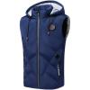 imageFlygo Mens Zip Hoodies Winter Waistcoat Jacket Sleeveless Quilted Padding Puffer Vest with Removable HoodedBlue