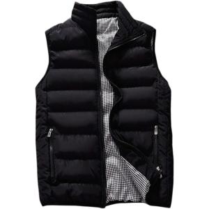 imageFlygo Mens Lightweight Warm Down Quilted Puffer VestBlack