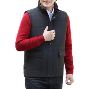 imageFlygo Mens Outdoor Vest Sherpa Fleece Lined Zip Up Thicken Warm Sleeveless Jacket Outwear with PocketsBlack