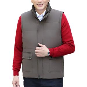 imageFlygo Mens Outdoor Vest Sherpa Fleece Lined Zip Up Thicken Warm Sleeveless Jacket Outwear with PocketsKhaki