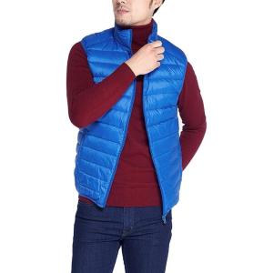 imageFlygo Mens Outdoor Zip Up Packable Lightweight Down Vest Outdoor Padded Puffer Vests JacketsLight Blue