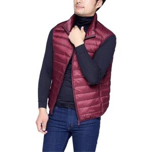 imageFlygo Mens Outdoor Zip Up Packable Lightweight Down Vest Outdoor Padded Puffer Vests JacketsWine Red
