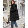 imageFlygo Long Winter Coats for Women Hooded Puffer Coat Jackets Thickened Midi Long Sleeve Zip Down Parka OuterwearBlack