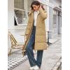 imageFlygo Long Winter Coats for Women Hooded Puffer Coat Jackets Thickened Midi Long Sleeve Zip Down Parka OuterwearCamel