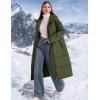 imageFlygo Womens Hooded Long Puffer Coat Winter Jackets Coats Warm Maxi Long Sleeve Zip Padded Down Cocoon OuterwearArmy Green