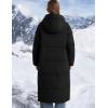 imageFlygo Womens Hooded Long Puffer Coat Winter Jackets Coats Warm Maxi Long Sleeve Zip Padded Down Cocoon OuterwearBlack