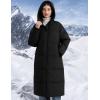 imageFlygo Womens Hooded Long Puffer Coat Winter Jackets Coats Warm Maxi Long Sleeve Zip Padded Down Cocoon OuterwearBlack