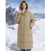 imageFlygo Womens Hooded Long Puffer Coat Winter Jackets Coats Warm Maxi Long Sleeve Zip Padded Down Cocoon OuterwearKhaki
