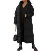 imageFlygo Womens Hooded Long Puffer Coat Winter Jackets Coats Warm Maxi Long Sleeve Zip Padded Down Cocoon OuterwearBlack