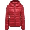 imageFlygo Womens Lightweight Hooded Down Jacket Water Resistance Puffer CoatRed
