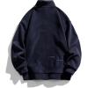 imageFlygo Mens Fleece Sweatshirt Sherpa Lined Oversized Half Zip Pullover Sweatshirts TopsBlue