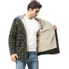 imageFlygo Mens Outdoor Casual Fleece Sherpa Lined Flannel Hooded Plaid Shirt JacketGreenPlaidM
