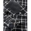 imageFlygo Mens Outdoor Casual Fleece Sherpa Lined Flannel Hooded Plaid Shirt JacketGreenPlaidM