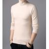 imageFlygo Mens Slim Fit Basic Turtleneck High Neck Pullover Sweater TopsBeige