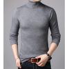 imageFlygo Mens Slim Fit Basic Turtleneck High Neck Pullover Sweater TopsDark Grey