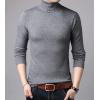 imageFlygo Mens Slim Fit Basic Turtleneck High Neck Pullover Sweater TopsDark Grey