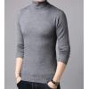 imageFlygo Mens Slim Fit Basic Turtleneck High Neck Pullover Sweater TopsDark Grey