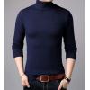 imageFlygo Mens Slim Fit Basic Turtleneck High Neck Pullover Sweater TopsNavy