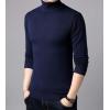 imageFlygo Mens Slim Fit Basic Turtleneck High Neck Pullover Sweater TopsNavy