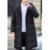 imageFlygo Mens Winter Coats Hooded Mid Long Quilted Puffer Down Jacket CoatBlack
