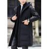 imageFlygo Mens Winter Coats Hooded Mid Long Quilted Puffer Down Jacket CoatBlack