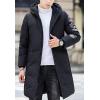imageFlygo Mens Winter Coats Hooded Mid Long Quilted Puffer Down Jacket CoatBlack