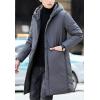 imageFlygo Mens Winter Coats Hooded Mid Long Quilted Puffer Down Jacket CoatGrey
