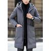 imageFlygo Mens Winter Coats Hooded Mid Long Quilted Puffer Down Jacket CoatGrey