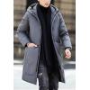 imageFlygo Mens Winter Coats Hooded Mid Long Quilted Puffer Down Jacket CoatGrey