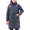 imageFlygo Mens Winter Coats Hooded Mid Long Quilted Puffer Down Jacket CoatGrey