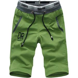 imageFlygo Mens Casual Classic Fit Elastic Jogger Gym Beach ShortsGreen