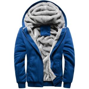 imageFlygo Womens Winter Thick Fleece Lined Zip Hoodie Sweatshirts Jacket Coat OutwearBlue