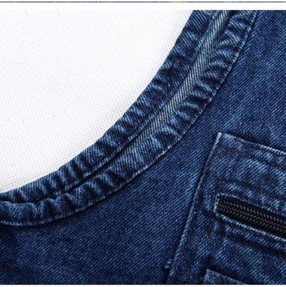 imageFlygo Mens Casual Outdoor Washed Denim MultiPockets Work Travel Safari Fishing Vest OutwearBlue