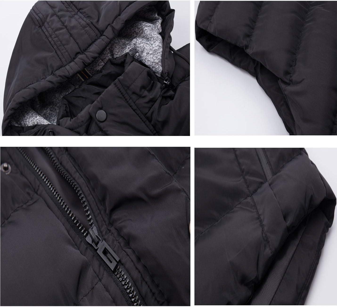 imageFlygo Mens Casual Warm Plus Size Down Puffer Quilted Outdoor Hooded Vest OutwearBlack