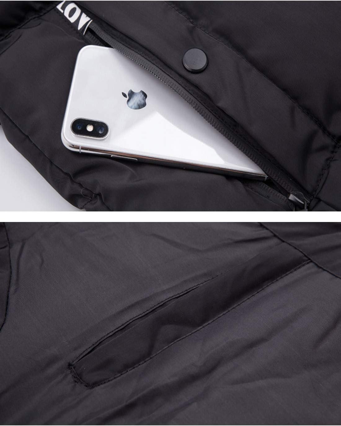 imageFlygo Mens Casual Warm Plus Size Down Puffer Quilted Outdoor Hooded Vest OutwearGrey