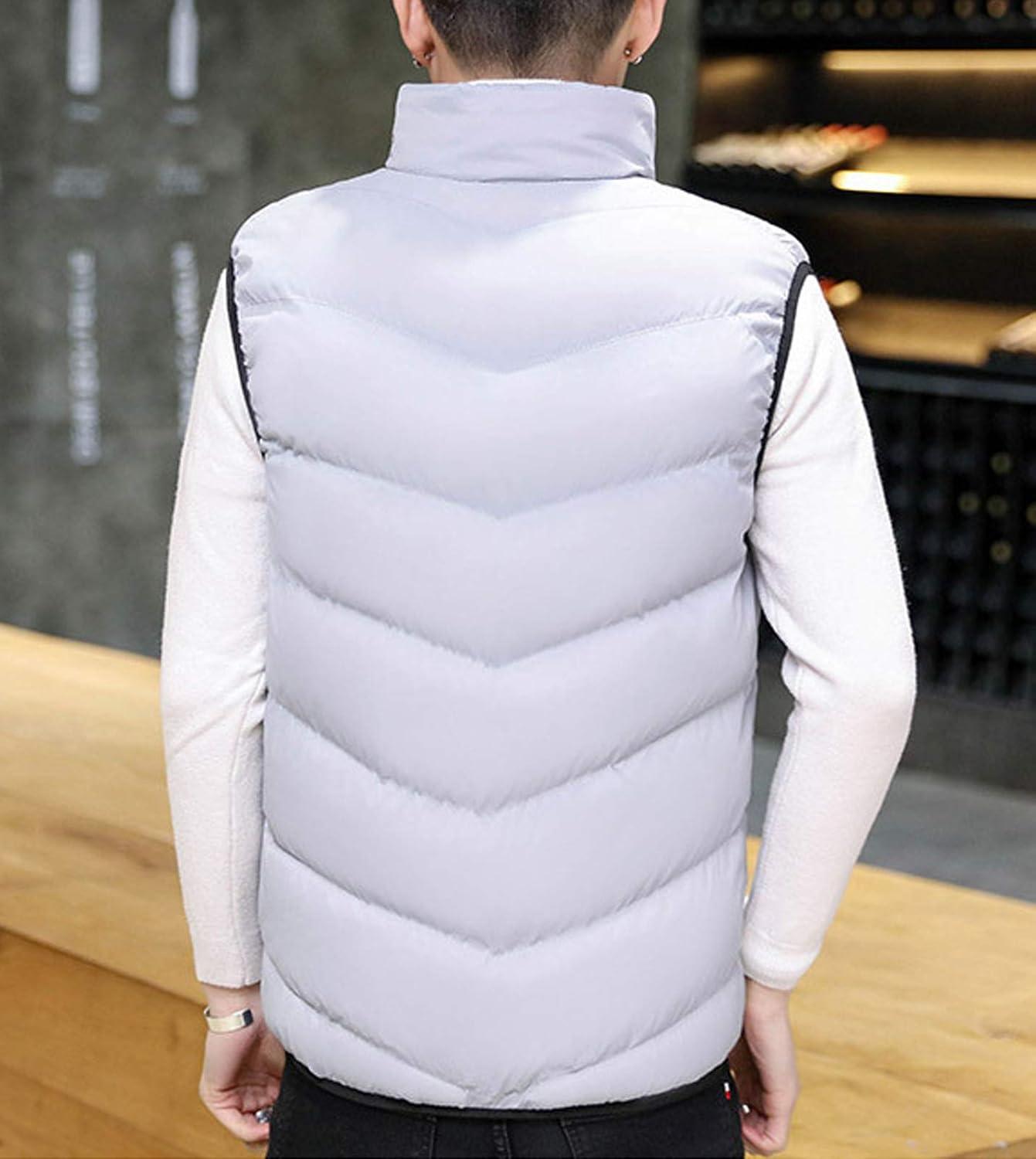 imageFlygo Mens Lightweight Down Vest Outdoor WaterResistance Puffer Vest JacketGrey