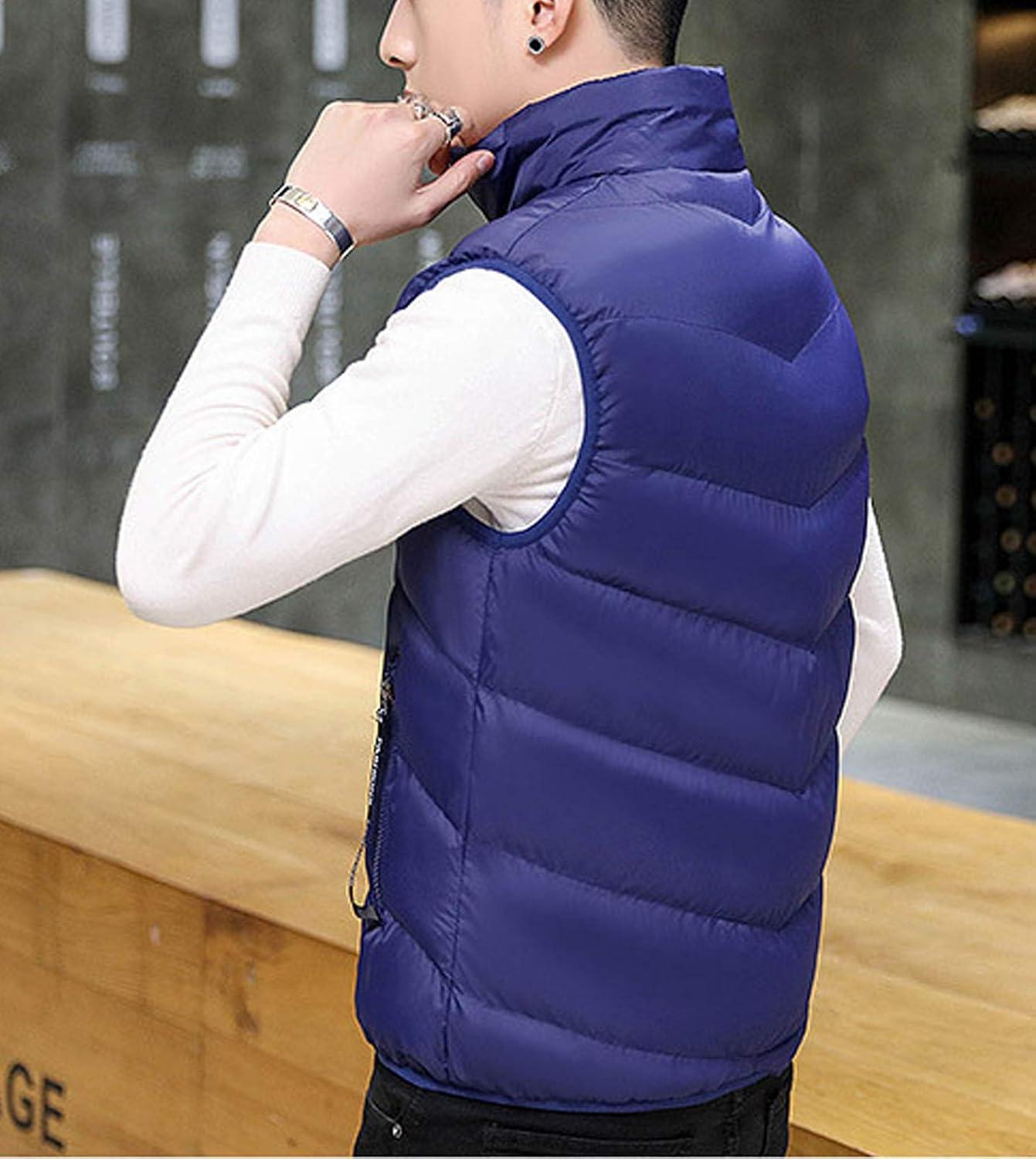 imageFlygo Mens Lightweight Down Vest Outdoor WaterResistance Puffer Vest JacketNavy