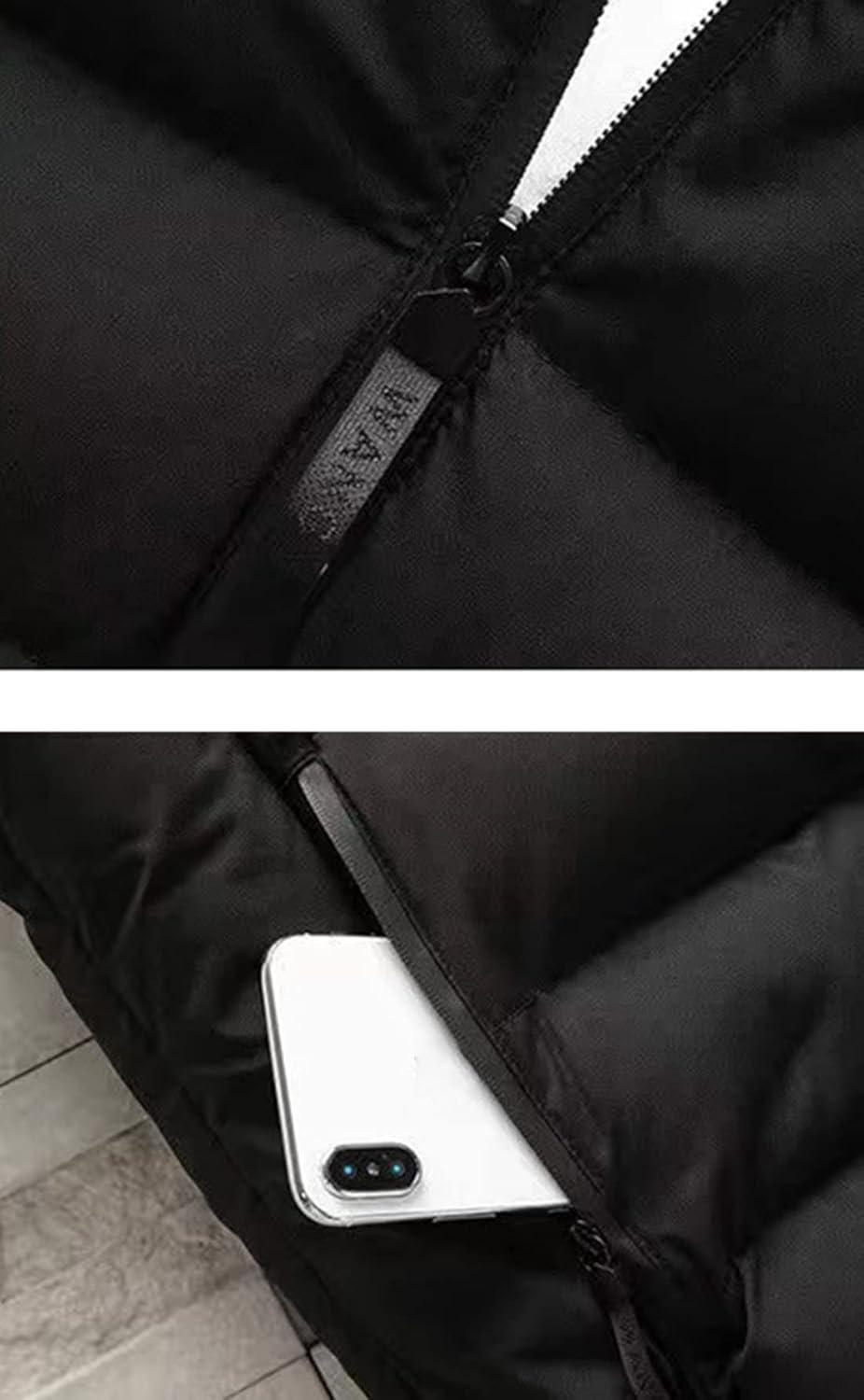 imageFlygo Mens Outdoor Hooded Padded Puffer Vest Lightweight Sleeveless Down JacketBlack