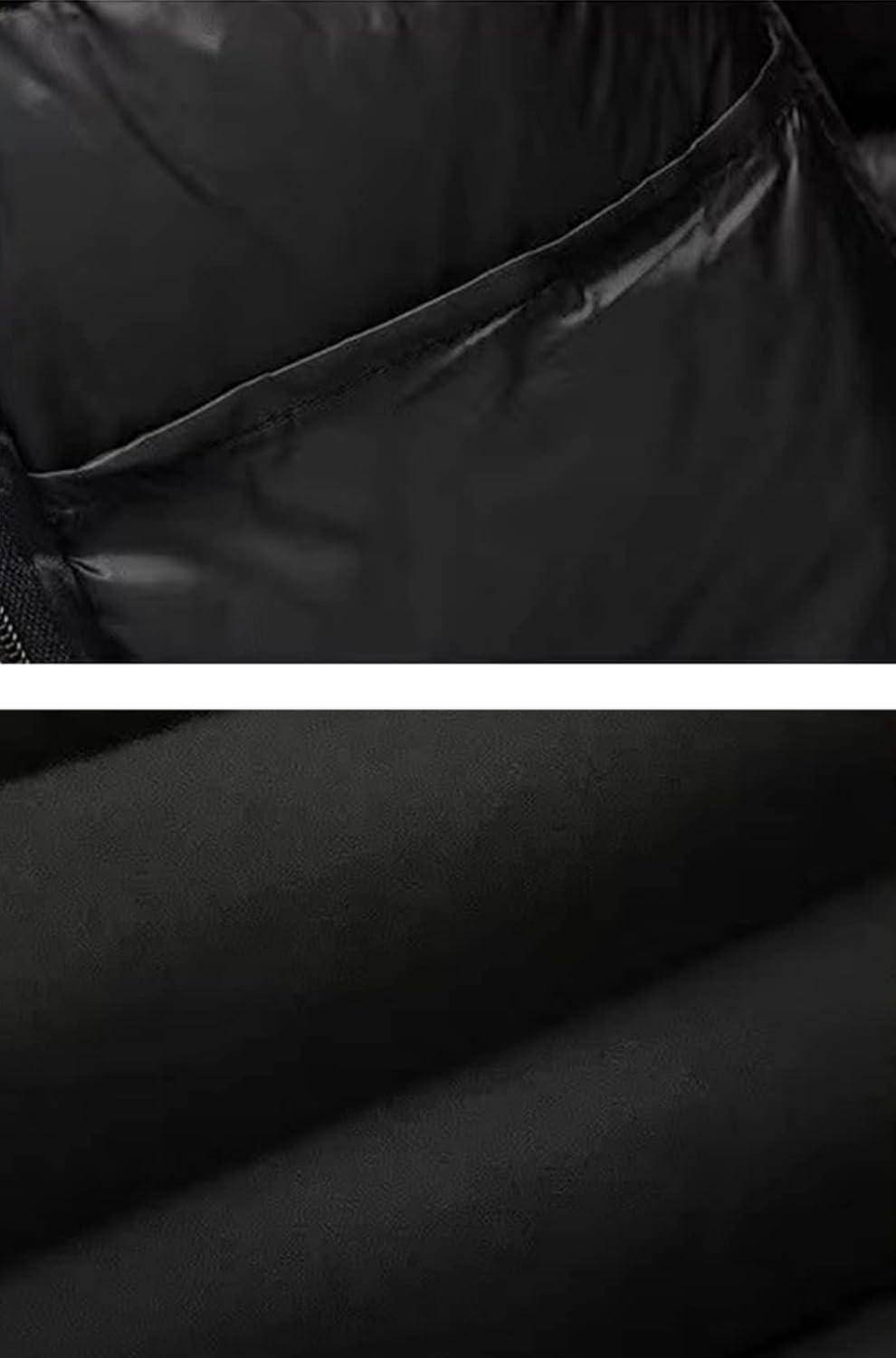 imageFlygo Mens Outdoor Hooded Padded Puffer Vest Lightweight Sleeveless Down JacketNavyblue