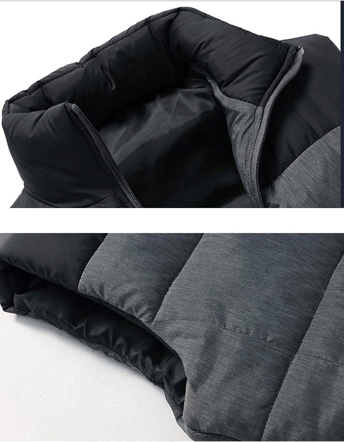 imageFlygo Mens Outdoor Stand Collar Quilted Padded Vest Sleeveless Jacket OutwearDark Grey