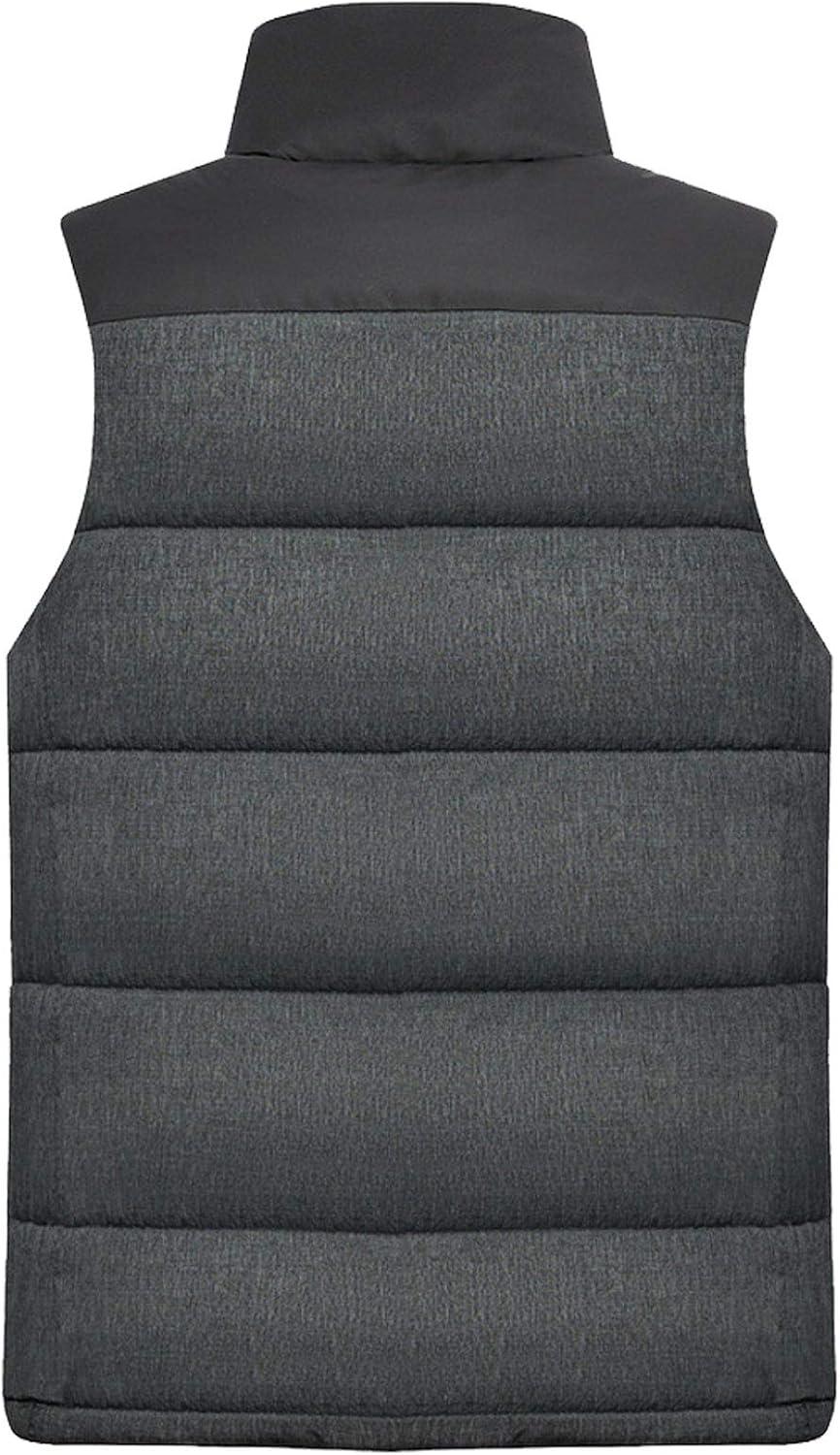 imageFlygo Mens Outdoor Stand Collar Quilted Padded Vest Sleeveless Jacket OutwearDark Grey