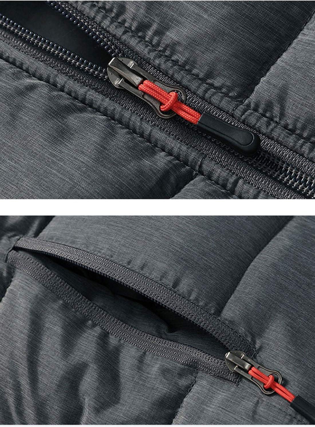 imageFlygo Mens Outdoor Stand Collar Quilted Padded Vest Sleeveless Jacket OutwearOrange