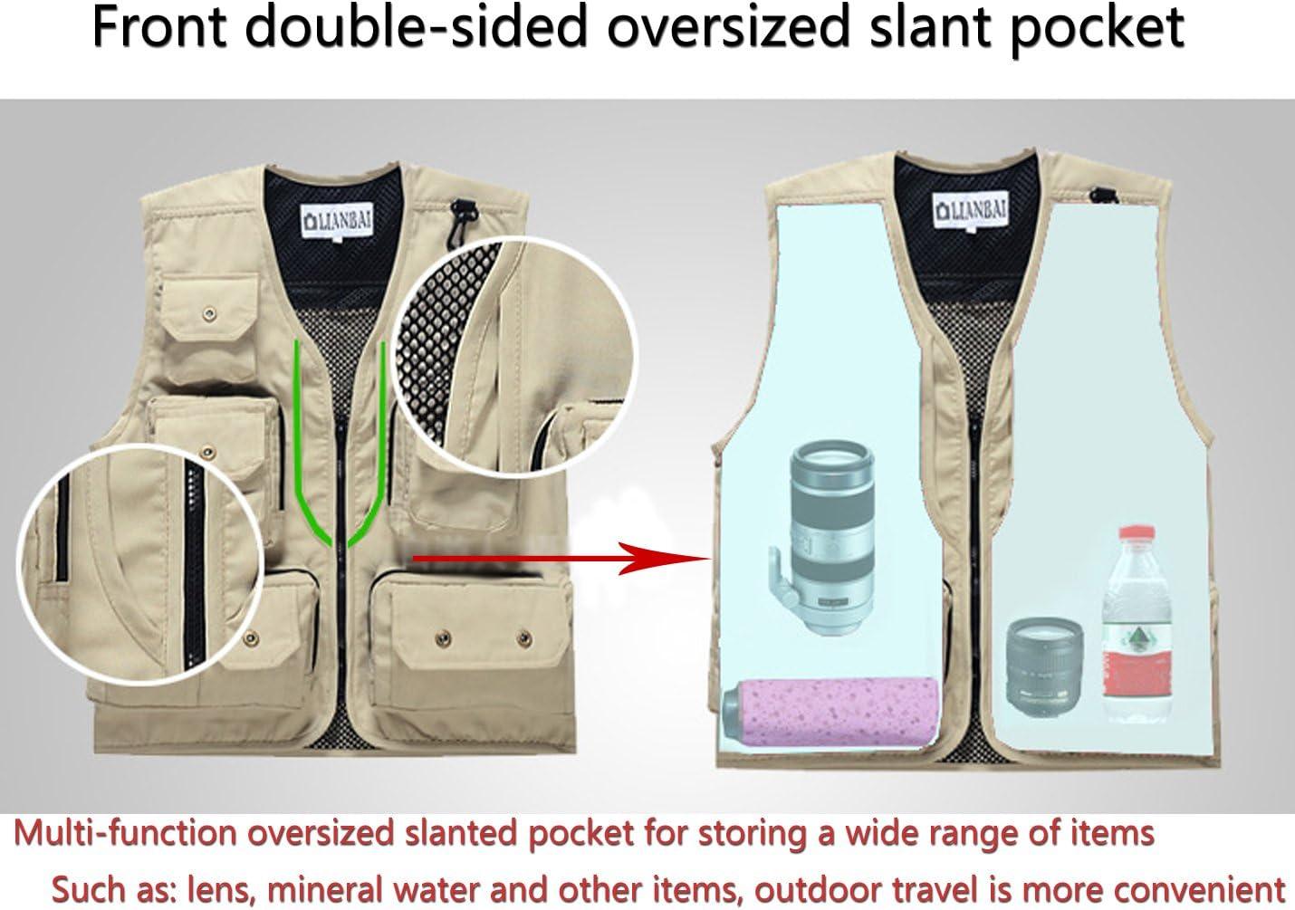 imageFlygo Mens Outdoor Work Utility Fishing Hunting Photography Travel Vest with Multiple Pockets Large Black