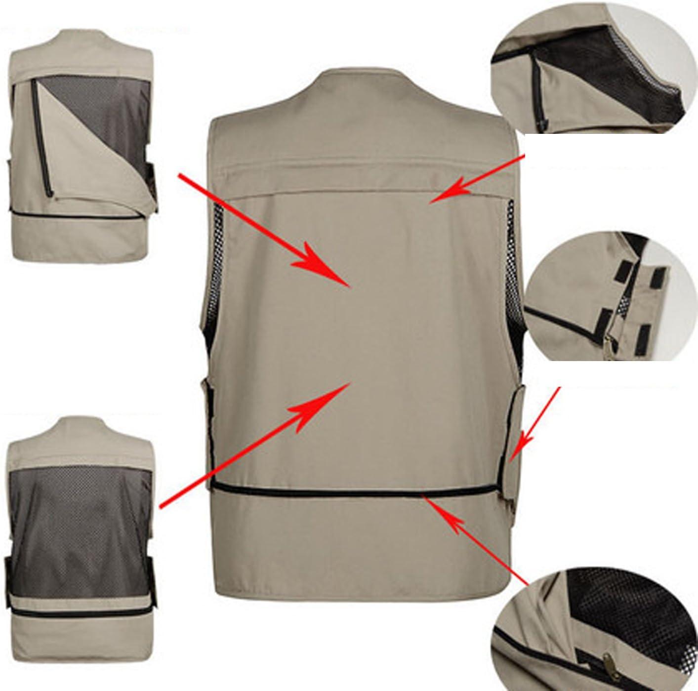 imageFlygo Mens Outdoor Work Utility Fishing Hunting Photography Travel Vest with Multiple Pockets Large Black