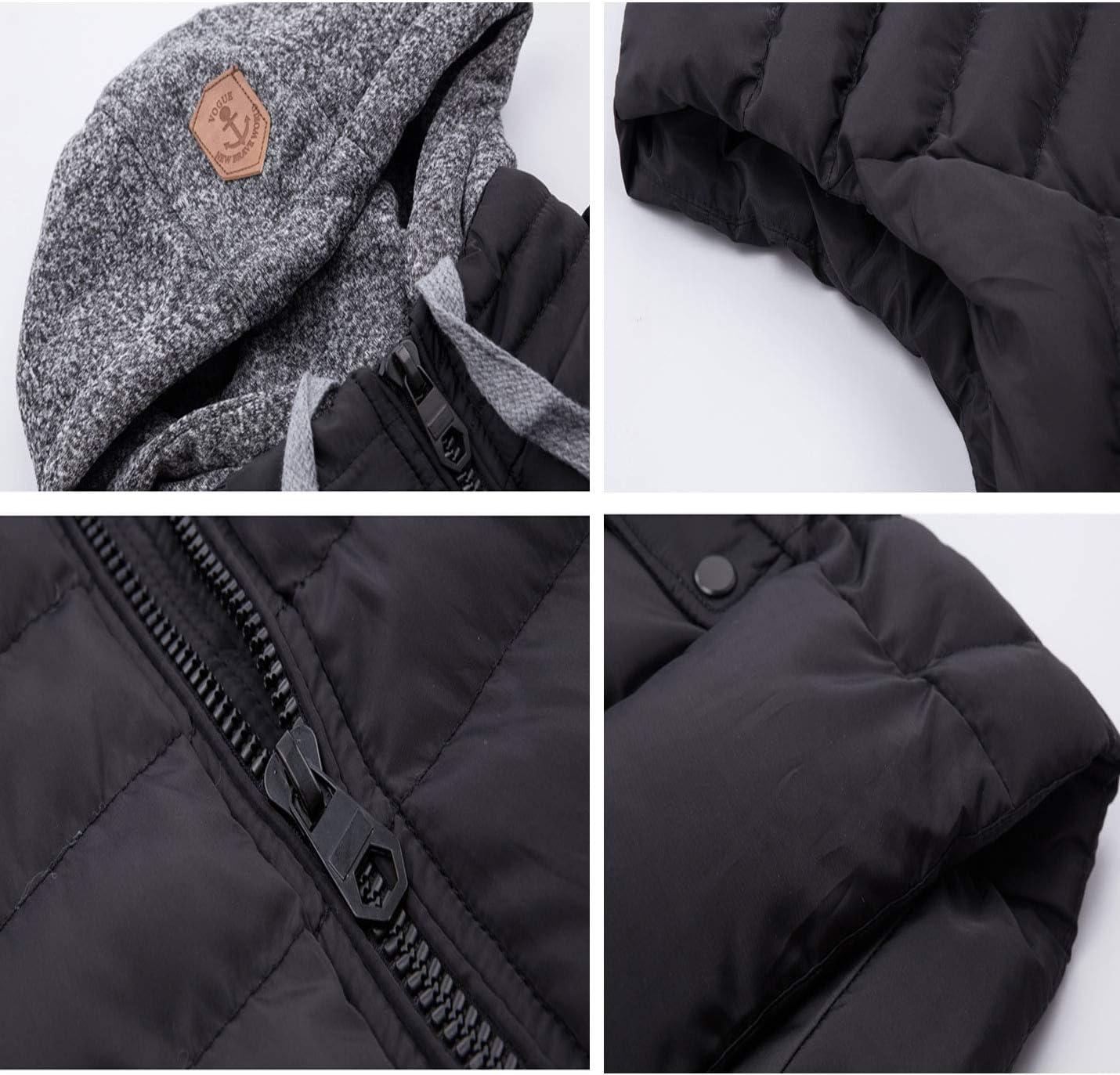 imageFlygo Mens Plus Size Puffer Sleeveless Vest Jacket with Removable HoodedGray