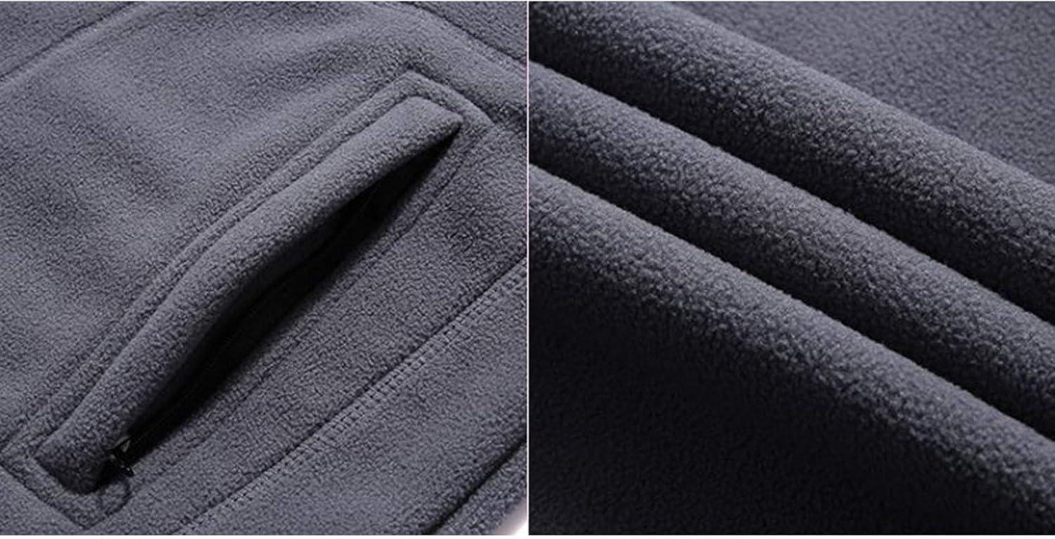 imageFlygo Mens Polar Fleece Vest Mountain Full Zip Up Lightweight Outdoor Work JacketGrey